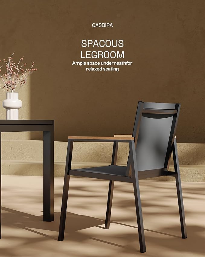 Outdoor Dining Chairs Set of 2, Aluminum Patio Dining Chairs - Image 5