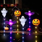 Halloween Decorations Outdoor Solar Pumpkin Bat Ghost Garden Stake Lights - Image 5