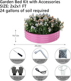 Galvanized Metal Planter Round Raised Garden Bed Kit - Image 3