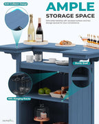 SERWALL Outdoor Bar Table, Patio Bar Cabinet - Image 4