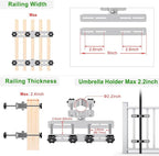 Heavy Duty Deck Railing Umbrella Holder, Adjustable Patio Umbrella Stand - Image 3