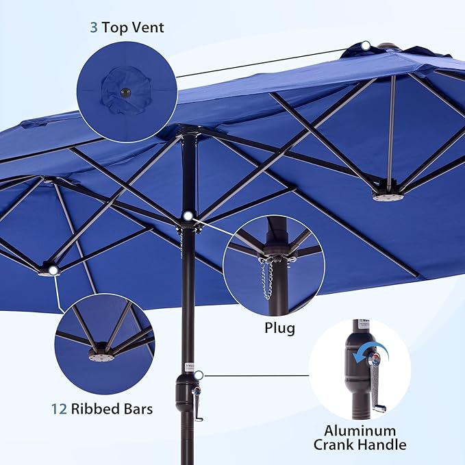 DUMOS 15FT Large Patio Umbrella - Image 5