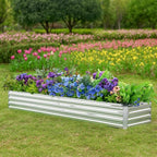2 Pack 8x2x1FT Galvanized Raised Garden Bed Kit, Outdoor Metal Planter Box - Image 4
