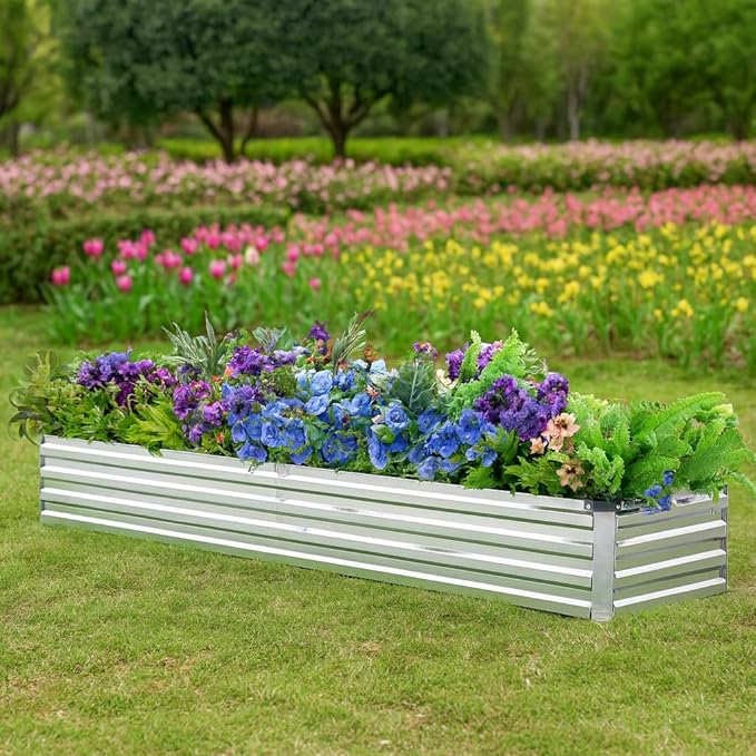 2 Pack 6x1.5x1FT Galvanized Raised Garden Beds Kit Outdoor Metal Gardening - Image 4