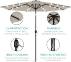 Best Choice Products 10ft Solar Polyester LED Lighted Patio Umbrella w/Tilt - Image 5