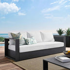 Modway Tahoe Aluminum Outdoor Patio Sofa in Gray White - Image 3