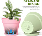 5 Inch Plastic Plant Pots with Drainage Holes and Trays – 6 Pack Small Nursery - Image 4