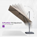 PURPLE LEAF 9' X 11.5' Rectangle Cantilever Umbrella - Image 6