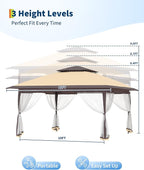 Canopy Tent 12x12 ft, Pop Up Gazebo One-Push Setup - Image 3