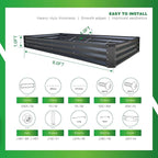 GARDMAX 8x4x1FT Galvanized Raised Garden Bed Kit, Metal Planter Boxes Outdoor - Image 4