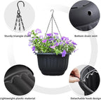 YIKUSH Planters for Outdoor Plants 2 Pack Black Plant Pots - Image 3