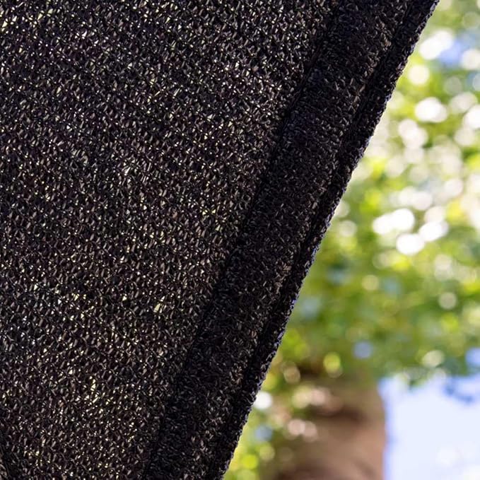 Amgo Custom Size 12' x 15' x 19.2' Black Right Triangle Sun Shade Sail UPF50+ - Image 9