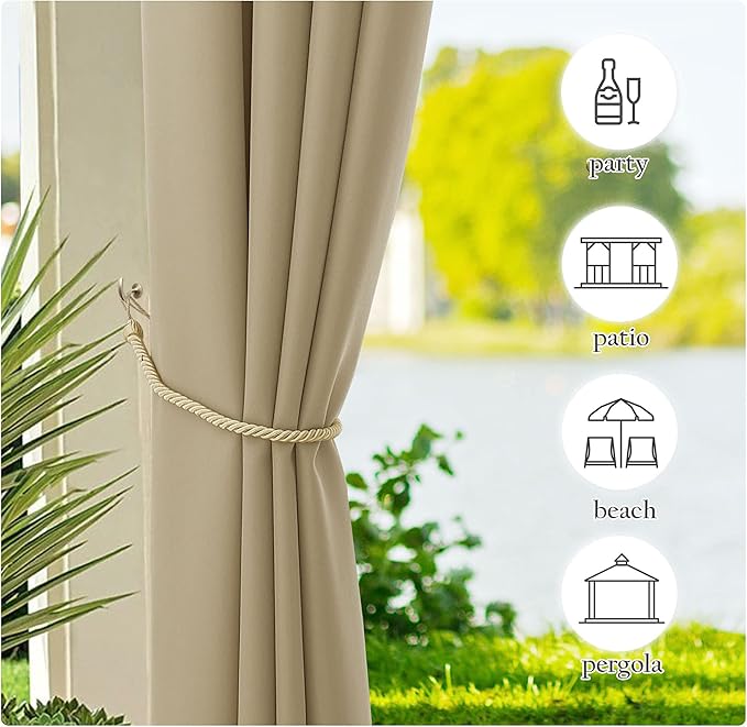 NICETOWN 2 Panels Outdoor Curtains - Image 4