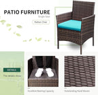 Greesum 3 Pieces Patio Furniture Sets Outdoor PE Rattan Wicker Chairs - Image 7