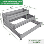 Yaheetech 3 Tier 47 x 47 x 22in Raised Garden Bed Horticulture Outdoor Elevated - Image 3