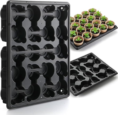 20 Cell Plant Trays for Carrying 3 inch Round Nursery Pots, Sturdy Plastic by RooTrimmer