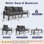 Aoxun Aluminum Patio Furniture Set 7 Seats, Oversized Outdoor Sectional - Image 7