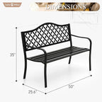 Sophia & William Outdoor Bench, 50 inches Metal Garden Bench, Cast Iron Park - Image 3
