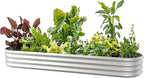 8x2x1ft Oval Galvanized Raised Garden Bed Outdoor 9-in-1 Large Metal Modular by IDEAFAMILY