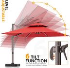 9' X 12' Cantilever Outdoor Patio Umbrellas Double Top Large Rectangle Umbrella - Image 6