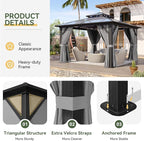 Aoxun 12'x12' Hardtop Gazebo, Aluminum Frame Permanent Pavilion - Image 6