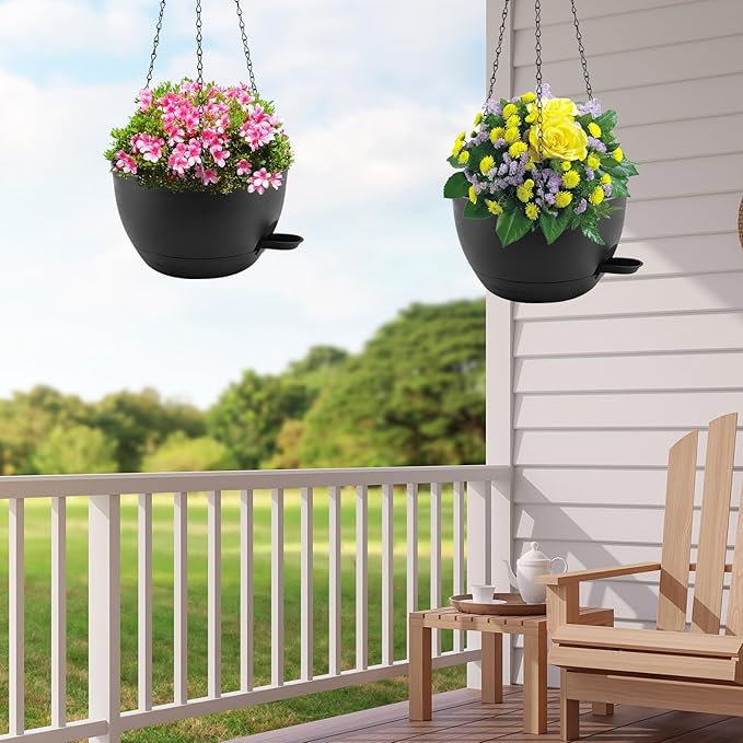 10 inch Hanging Planters for Indoor Plants, 3 Pack Self-Watering Hanging - Image 6
