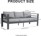 3-Seater All-Weather Iron Patio Sofa - Image 3