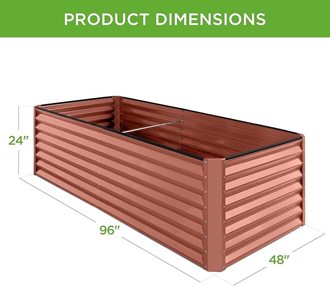 Best Choice Products 8x4x2ft Outdoor Metal Raised Garden Bed, Deep Root Planter - Image 8