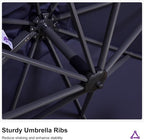 PURPLE LEAF 11.5' X 11.5' Telescopic Patio Umbrella - Image 8
