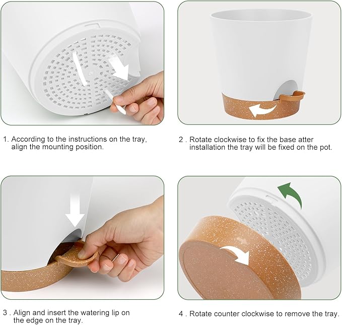 8-Inch Plant Pots, Self-Watering Planters - Image 2
