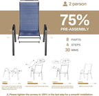 TLSUNNY Patio Chairs, Stackable Textilene Outdoor Dining Furniture - Image 4