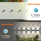 8-Pack Solar Fence Lights, Up & Down Lighting, 50LM/25LM 4 Modes, IP65 - Image 4