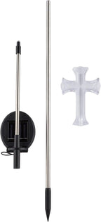 Alpine Corporation 34" Tall Outdoor Solar Powered Cross Pathway Light Stakes - Image 2