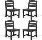 SERWALL Outdoor Dining Chairs Set of 4, All-Weather HDPE Patio Chair by SERWALL