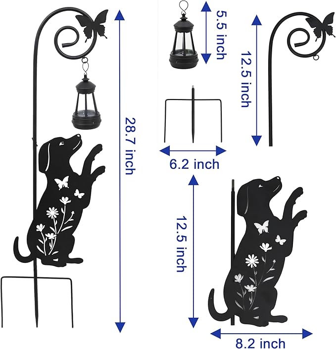Solar Dog Lantern Garden Stakes - Image 2