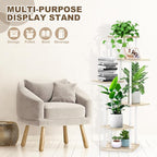 6 Tier Wood Tall Plant Stand Metal Rack Indoor, Planter Shelf Display Rack - Image 3