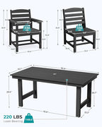 SERWALL Patio Dining Sets for 10 Person, HDPE Dining Set - Image 3