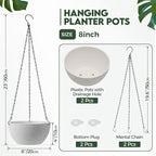 T4U 8 Inch Hanging Planters for Indoor Plants, 2 Pack Hanging Planter, Hanging - Image 6