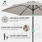 JEAREY 7.5FT Patio Umbrella Market Table Umbrella - Image 3
