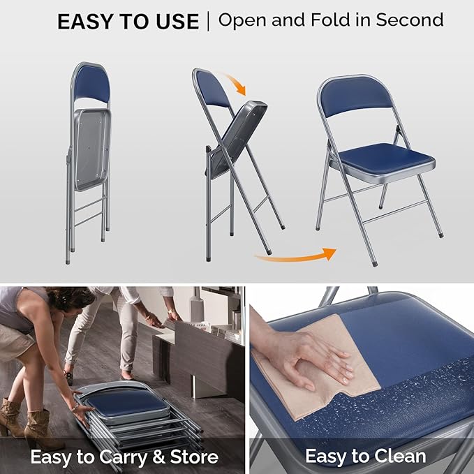 VINGLI 4 Pack Folding Chairs - Image 6