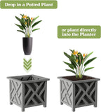 Lattice Design Outdoor Planter Box 2-Pack - Image 4