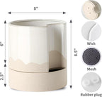 Nihow Self Watering Plant Pot: 8 Inch Ceramic Planter - Image 2