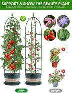 Garden Obelisk Trellis for Climbing Plants, 6FT Garden Obelisk Rustproof PE - Image 6