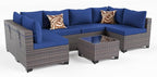 Kullavik 7 Pieces Outdoor Patio Furniture Set PE Wicker Rattan Sectional Sofa by KULLAVIK
