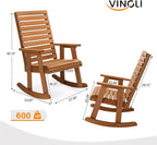 VINGLI Wooden Rocking Chair - Image 3
