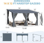 AECOJOY 14' x 12' Gazebo Outdoor Pergola - Image 7