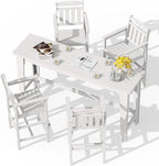 Ciokea Outdoor Bar Height Table Set of 5, Heavy-Duty All-Weather HDPE Patio Bar by CIOKEA
