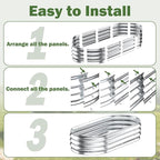 Galvanized Raised Garden Bed Outdoor, Easy Assemble Small Oval Plant Container - Image 6