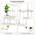 7 Tier Plant Stand Indoor, Thickened Metal Wood Corner Plant Shelf Stands - Image 3