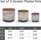 DeeCoo 3 Piece Ceramic Plant pots Indoor Pots Set - Image 2